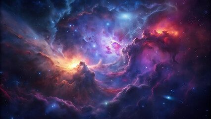 A Celestial Tapestry Galactic Clouds Intertwined with Cosmic Dust and Stars Forming a Stunning Display of Interstellar Beauty
