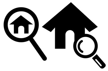 Set of vector home search icons.