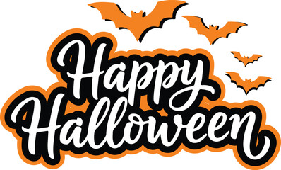 Happy halloween lettering vector