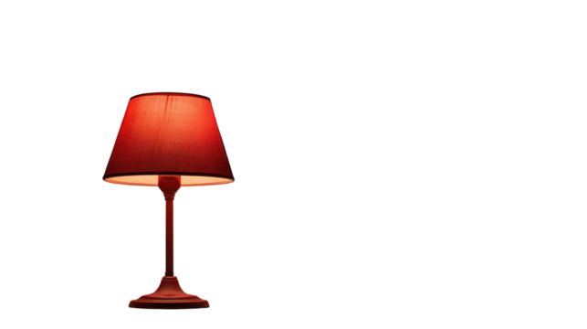 Red Table Lamp on Black Background