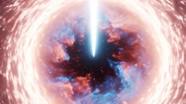 Cosmic Black Hole Vortex with Bright Light Beam.