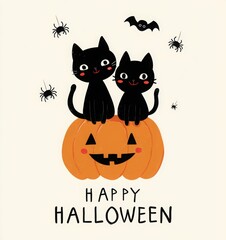 black cat on pumpkin