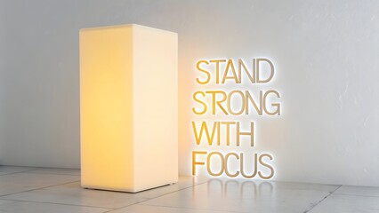 Glowing Cube Near Motivation Text With Inspiring Message
