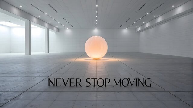 Glowing Orb in Empty Bright Space with Inspiring Message - Powered by Adobe