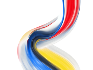 Glowing Rainbow Energy Waves on White Background, High Contrast, Smooth Curves, Futuristic Design Aesthetic