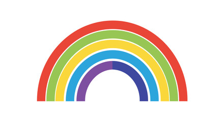 Obraz premium Illustration of a colorful rainbow with red green yellow blue and purple