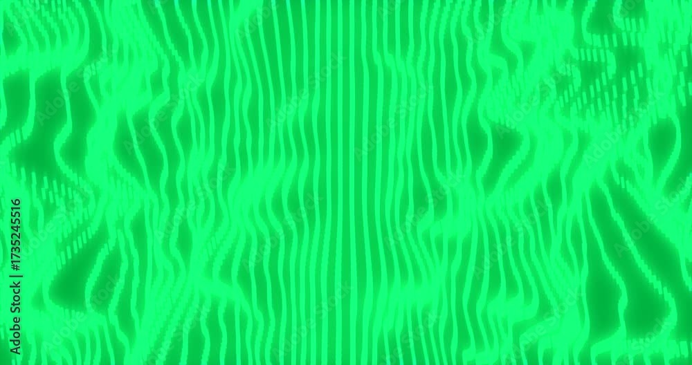 Wall mural animation of green waves moving on seamless loop on transparent background