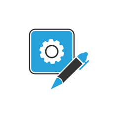 pencil and gears