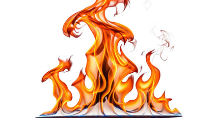 Artistic Fire Flames Isolated on White Background featuring fire, flame, flames, heat, hot creative template for