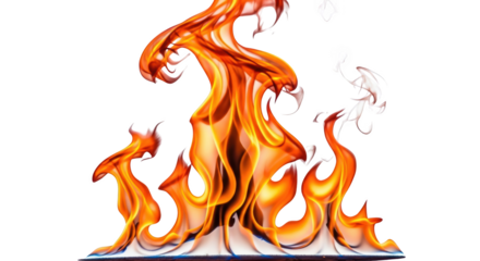 Artistic Fire Flames Isolated on White Background featuring fire, flame, flames, heat, hot creative template for