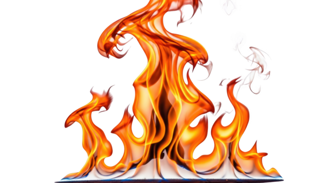 Artistic Fire Flames Isolated on White Background featuring fire, flame, flames, heat, hot creative template for