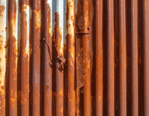 Obraz premium Weathered metal sheet with visible rust and signs of age, textured background
