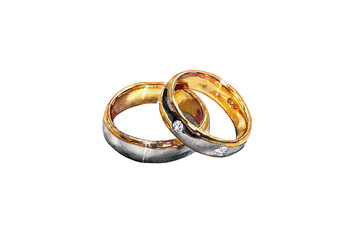 Two Gold Wedding Bands Intertwined