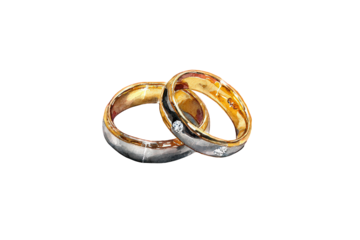 Two Gold Wedding Bands Intertwined