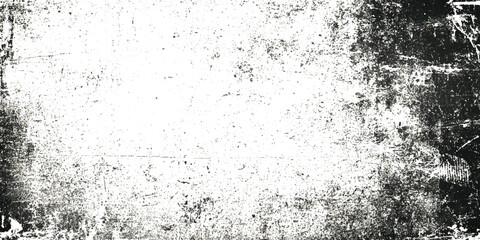 Abstract Grunge background of black and white textured with cracks, chips, dot. Dirty monochrome pattern, Vintage worn pattern The surface is covered with scratches.