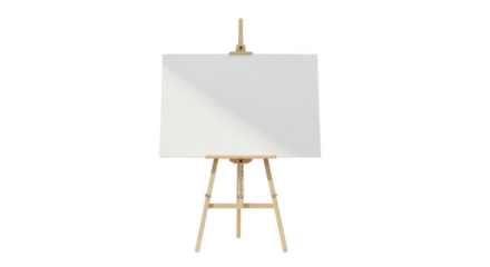 Blank Canvas on Wooden Easel featuring easel, canvas, blank, white, art professional design for marketing needs
