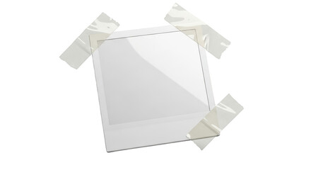 Blank Instant Photo Frame with Tape featuring photo, frame, instant, polaroid, blank isolated on white background