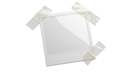 Blank Instant Photo Frame with Tape featuring photo, frame, instant, polaroid, blank isolated on white background