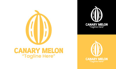 Canary Melon Logo Creative Tropical Food Emblem