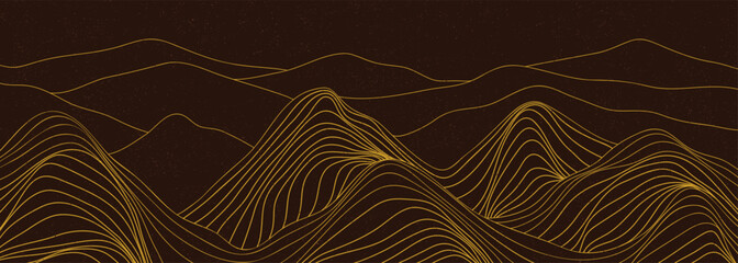 Minimalist Mountain line art texture. Abstract mountain landscapes backgrounds. mountain, hills and desert. use for wallpaper, print art, poster, cover, banner