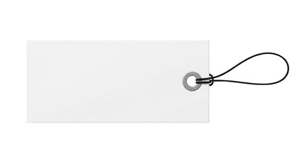 Blank White Tag with String and Hole featuring tag, label, blank, white, string minimalist style for