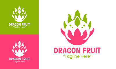 Dragon Fruit Logo Modern Premium Tropical Template