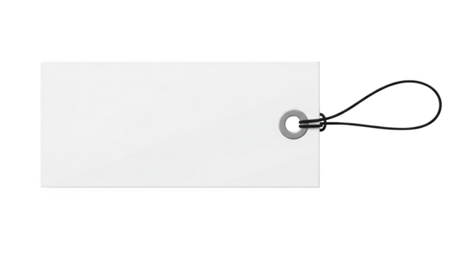 Blank White Tag with String and Hole featuring tag, label, blank, white, string minimalist style for