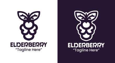 Elderberry Logo Elegant Fresh Produce Emblem