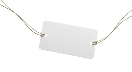 Blank White Tag with Twine String featuring tag, label, blank, white, twine professional design for marketing