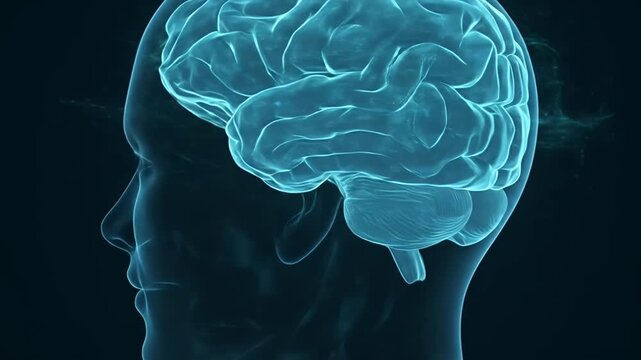 Detailed Visualization of the Human Brain Anatomy in a Medical Illustration.