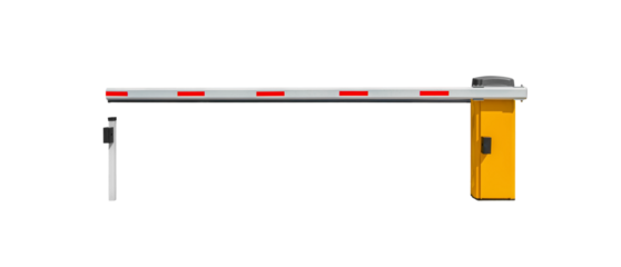 front view automatic car park Barrier Gate system isolated on white background