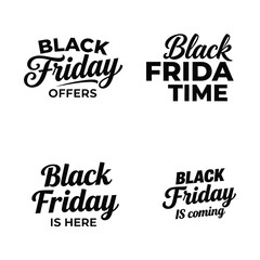 Silhouette black friday typography vector