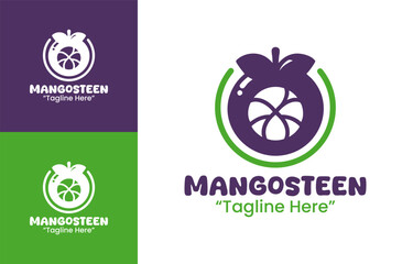Mangosteen Logo Simple Exotic Food Emblem