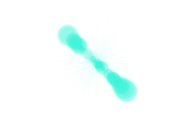 Handmade Cyan Abstract Flares PNG – Dumbbell Starburst Shape with Radiating Lines on Transparent Background