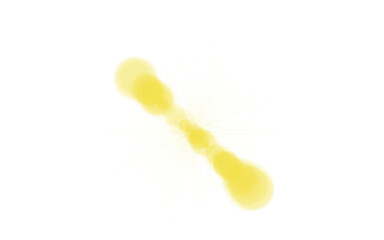 Handmade Yellow Abstract Flares PNG – Starburst Energy Burst with Oval Lobes on Transparent Background