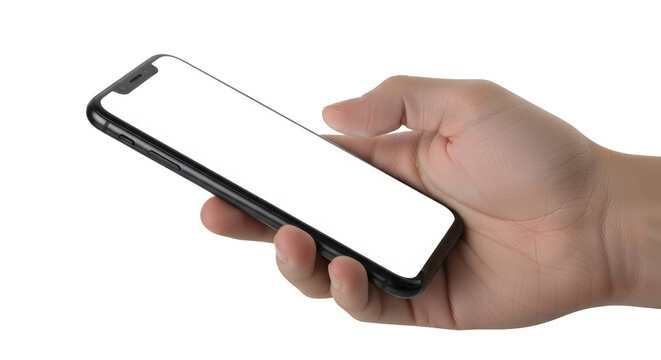 Hand Holding Modern Smartphone with Blank Screen 1 featuring hand, holding, smartphone, mobile, phone high quality