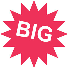 Promotional Big Sale Sign Red Burst with White Text