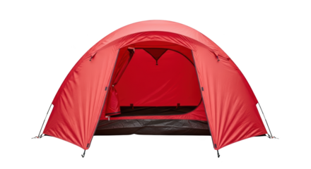 Red Dome Camping Tent Outdoor Shelter featuring tent, camping, red, dome, outdoor minimalist style for commercial