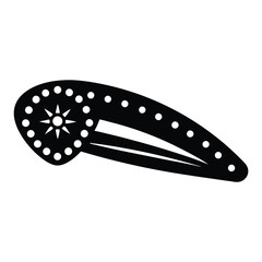 rhinestone hair clip vector icon