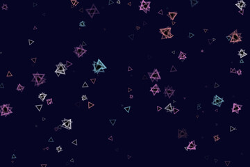 Naklejka premium Floating Triangles on Dark Blue Background Abstract Geometric Seamless Pattern Design