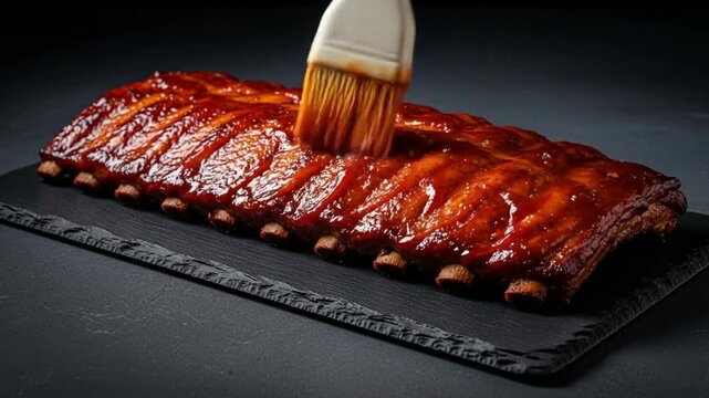 Glazing Delicious BBQ Ribs: Brush Strokes of Mouthwatering Perfection
