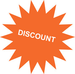 Orange discount burst star tag graphic design for promotions