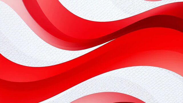 Red and white abstract wave design