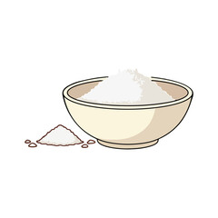 Illustration grated coconut design vector