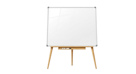 Whiteboard on Wooden Stand Isolated featuring whiteboard, blank, presentation, office, education isolated on white background perfect