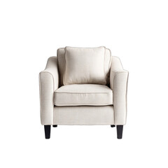 Creamy chair with cushion, on dark background