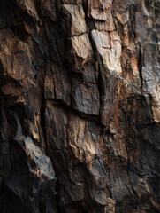 Super Close-Up Dark Brown Tree Bark Texture