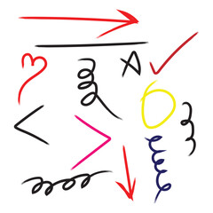 Vector art of collection of colorful hand drawn doodles, perfect for adding a playful touch to any design project