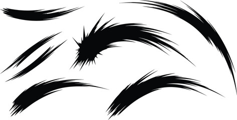 Vector black speed lines comic manga effect graphic elements vector