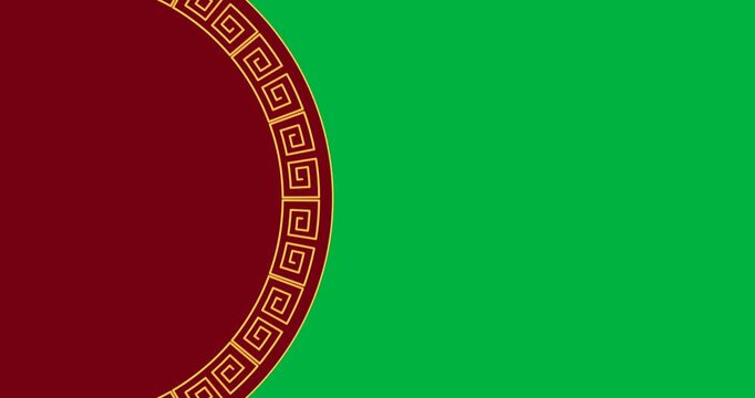 Animation of chinese new year red and gold circle decoration over transparent background